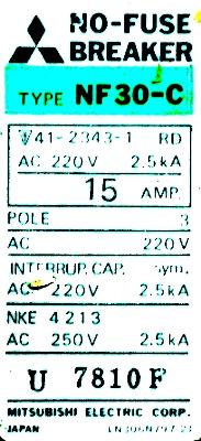 Mitsubishi NF30-C-15A-3P label image