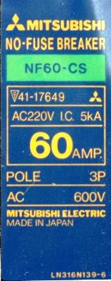 Mitsubishi NF60-CS-60A-3P label image
