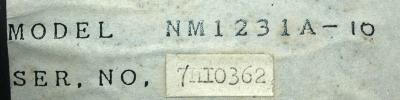 Toshiba NM1231A-10 label image