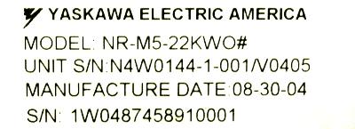 Yaskawa NR-M5-22KWO label image