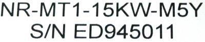 Yaskawa NR-MT1-15KW-M5Y label image