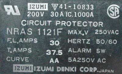 IDEC NRAS1121F label image