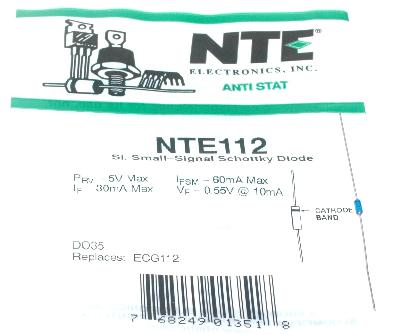 NTE Electronic NTE112 label image
