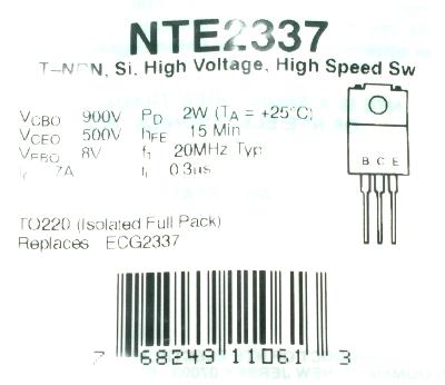 NTE Electronic NTE2337 label image