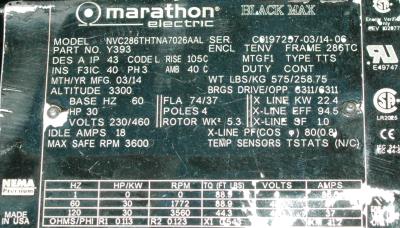 MARATHON NVC286THTNA7026AAL label image