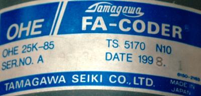 Tamagawa Seiki OHE25K-85 label image