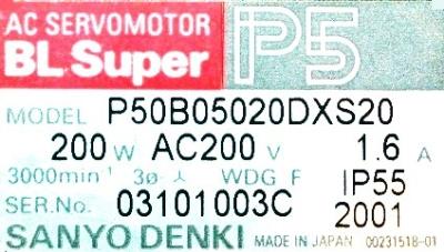 Sanyo Denki P50B05020DXS20 label image