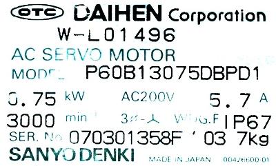 Sanyo Denki P60B13075DBPD1 label image