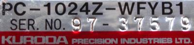 Kuroda Precision Industries Ltd. PC-1024Z-WFYB1 label image