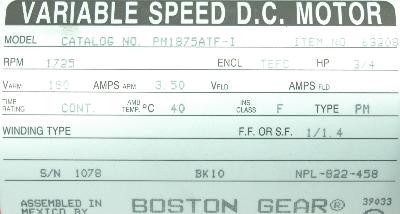 BOSTON GEAR PM1875ATF-I label image