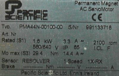 Pacific Scientific PMA44N-00100-00 label image