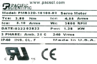 Pacific Scientific PMB32D-10100-00 label image