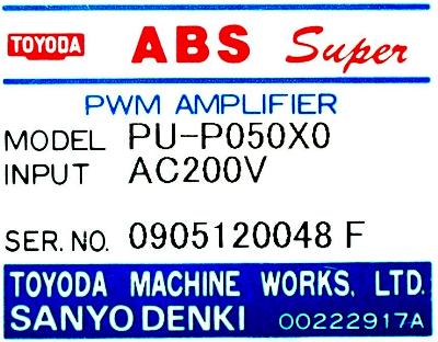 Toyoda PU-P050X0 label image