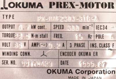 Okuma PX-MAF230J-3TB-A label image