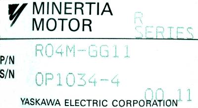 Yaskawa R04M-GG11 label image