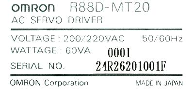 Omron R88D-MT20 label image