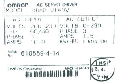Omron R88D-UT40V label image
