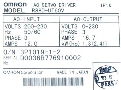 Omron R88D-UT60V label image
