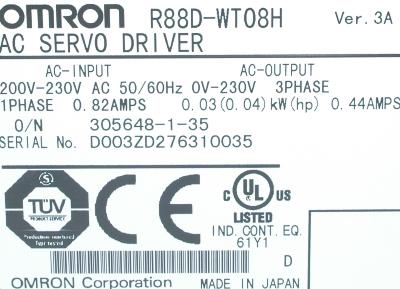 Omron R88D-WT08H label image