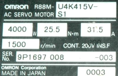 Omron R88M-U4K415V-S1 label image
