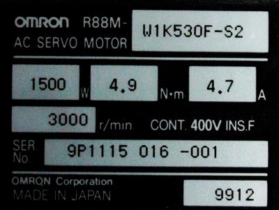 Omron R88M-W1K530F-S2 label image