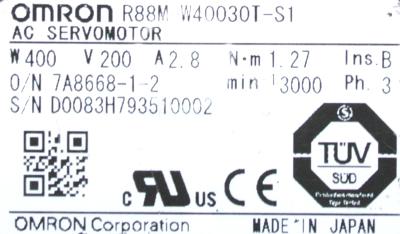 Omron R88M-W40030T-S1 label image