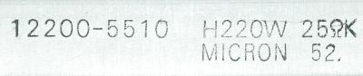 Micron Technology RES-25-OHM-220W-230-60-20 label image