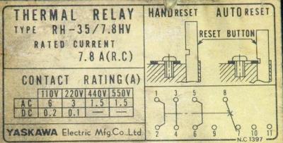 Yaskawa RH-35-7.8HV label image