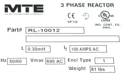 MTE RL-10012 label image