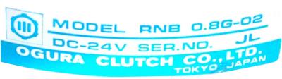 OGURA Clutch Co RNB0.8G-02 label image