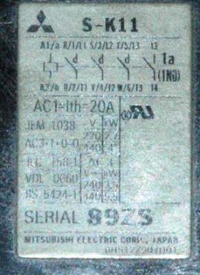 Mitsubishi S-K11-220V label image