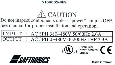 Saftronics S104001-4FS label image