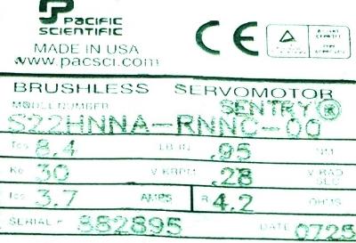 Pacific Scientific S22HNNA-RNNC-00 label image