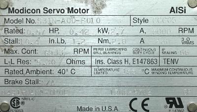 MODICON S31N-A00-F010 label image