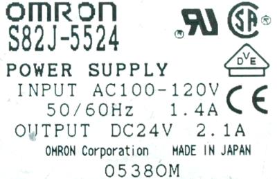 Omron S82J-5524 label image