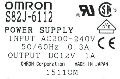 Omron S82J-6112 label image