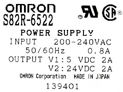 Omron S82R-6522 label image