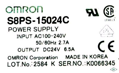 Omron S8PS-15024C label image