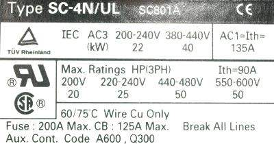 Fuji SC-4N-UL-220V label image