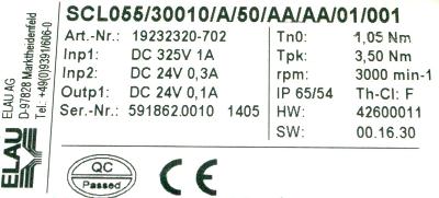 ELAU AG SCL055-30010-A-50-AA-AA-01-001 label image