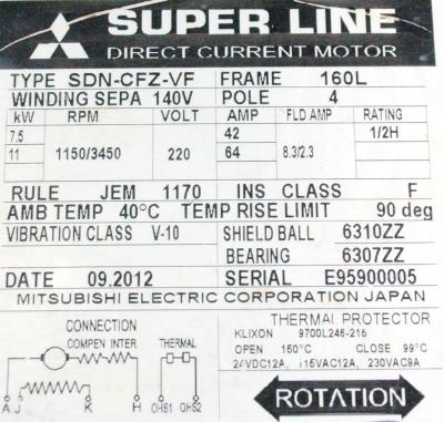 Mitsubishi SDN-CFZ-VF-11-160L label image