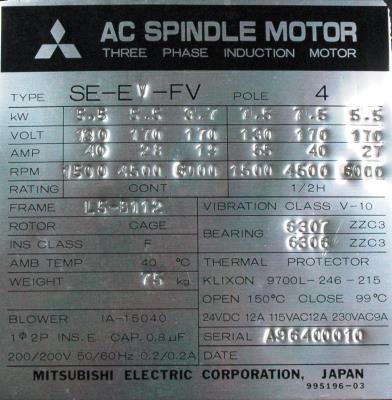 Mitsubishi SE-EV-FV-5.5 label image