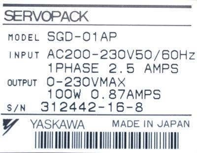 Yaskawa SGD-01AP label image