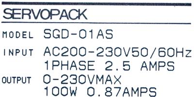 Yaskawa SGD-01AS label image