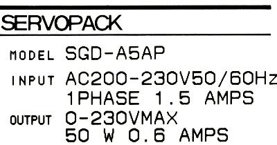 Yaskawa SGD-A5AP label image