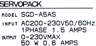 Yaskawa SGD-A5AS label image