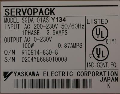Yaskawa SGDA-01AS-Y134 label image