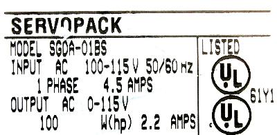 New Refurbished Exchange Repair  Yaskawa Drives-AC Servo SGDA-01BS Precision Zone