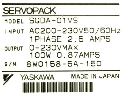 Yaskawa SGDA-01VS label image