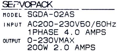 Yaskawa SGDA-02AS label image